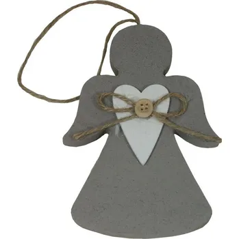 Vánoční dekorace Dekorace závěsná anděl se srdcem 12cm 3001160