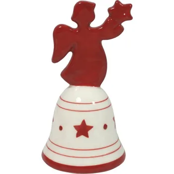 Vánoční dekorace Vánoční zvonek keramický anděl s držátkem 10cm 3003285