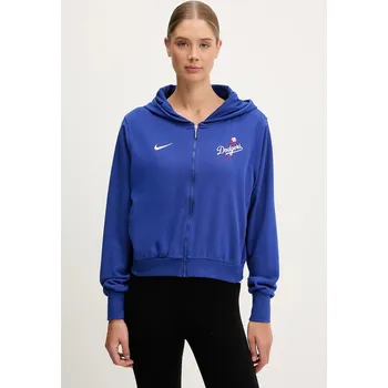 Dámská mikina Mikina Nike Los Angeles Dodgers dámská, fialová barva, s kapucí, s aplikací, 035D-11TU-LD-HVV 035D.11TU.LD.HVV 05A, vel. S