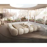 DELIFE Čalouněná postel Perlla 180x200 cm bouclé krémovo-bílá