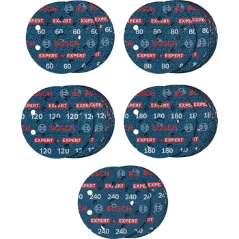Brusný papír BOSCH 55dílná sada brusných kotoučů EXPERT O780, 125mm, G60/G80/G120/G180/G240 2608902429 free_store_pickup
