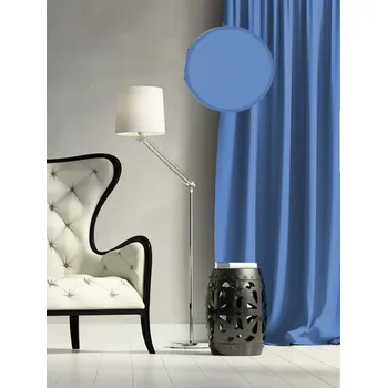 Dekorační látka Hela - světle modrá obšití okrajů a našití stužky 170