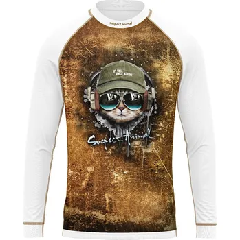 Dětské funkční triko dlouhý rukáv KEEP CALM bílá Bamboo Ultra - Hnědá / 110