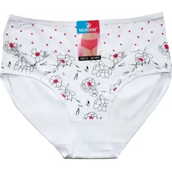 Dámské kalhotky do pasu potiskem 6877 bílé 599/282