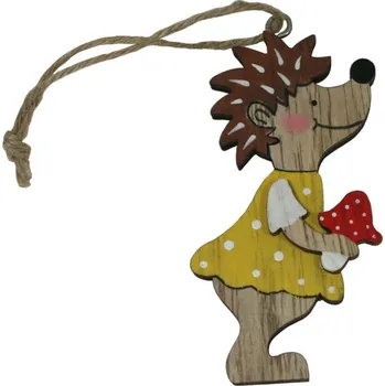 Závěsná dřevěná dekorace ježek holka 9cm 2001416