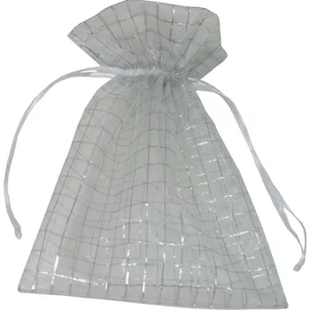 Dárková taška Dárkový sáček organzový stříbrná kostka 20*15 cm 8700051