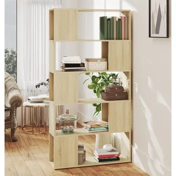 Knihovna vidaXL Knihovna / dělicí stěna 80 x 24 x 155 cm dřevotříska [809150] Barva: dub sonoma