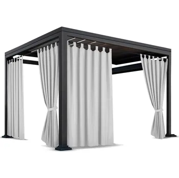 Sprchový závěs Zahradní závěs do altánku na poutkách ZMOS - 01 světle šedý Rozměr závěsu: 155x200cm