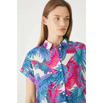 Dámská košile Bavlněná košile Medicine dámská, béžová barva, relaxed, s klasickým límcem RS25.KKDA00 01E, vel. XXL