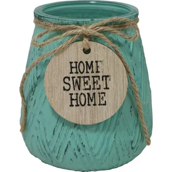 Svícen Svícen skleněný malý s nápisem Home Sweet Home 9306047