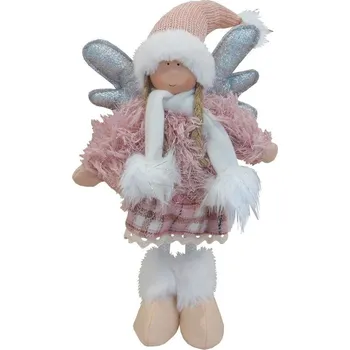 Vánoce Andělka stojící růžová 40cm 3000109