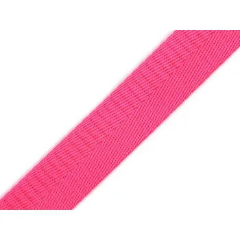 Hladký oboustranný popruh s leskem šíře 25 mm, barva 5 růžová neon