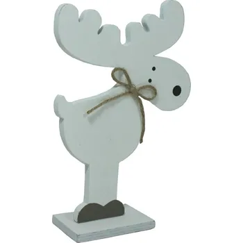 Vánoční dekorace Dekorace sobík bílý 18 cm 2009258