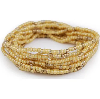 Šperk Pružné náramky z rokajlu sada 12 ks, barva 2 zlatá sv.