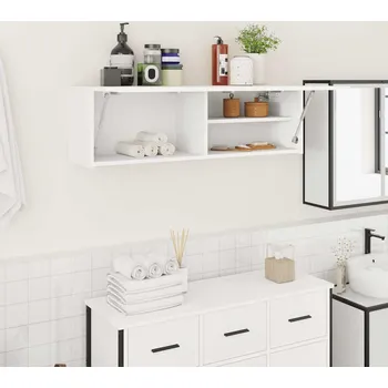 Koupelnový nábytek vidaXL Koupelnová nástěnná skříňka 100 x 25 x 30 cm kompozit [860094] Barva: Bílá