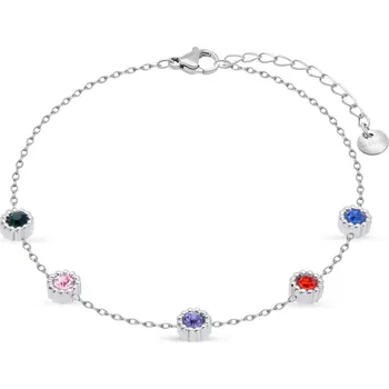 Náramek Náramek z chirurgické oceli s barevnými zirkony 2829