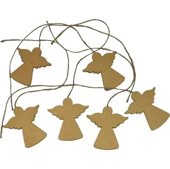 Vánoční dekorace Dekorace závěsná andělci zlatí 6 cm - 6 ks 3001309