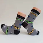 Trepon Dětské bavlněné ponožky AUTA Barva: šedo-černá, Velikost: 22 - 24 (33,5 - 37)