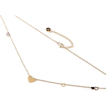 Náhrdelník Náhrdelník z nerezové oceli srdce, barva 2 zlatá