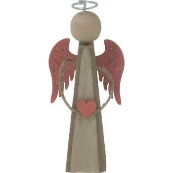 Vánoční dekorace Anděl s růžovými křídly 24cm 2009292