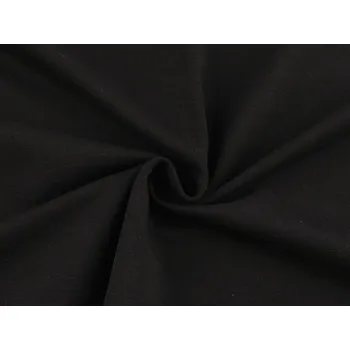 Teplákovina bavlněná nepočesaná jednobarevná, barva 9 (069) černá