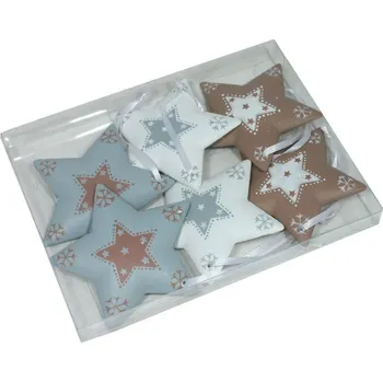 Vánoční ozdoba Ozdoby plastové hvězdy 6ks - 7,8cm 3003103