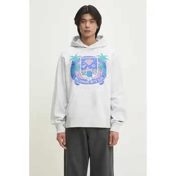 Pánská mikina Bavlněná mikina Billionaire Boys Club Tropical Crest Popover Hood B24447 šedá 90X, vel. S