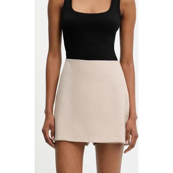 Dámská sukně Kalhotová sukně Answear.LAB dámská, béžová barva, melanžová, high waist 2029.tos 80X, vel. L