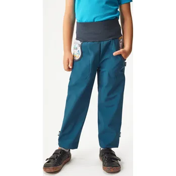 Chlapecké kalhoty Dětské softshellové kalhoty s fleecem Basic, Kobaltová, Bagry Velikost: 110/116