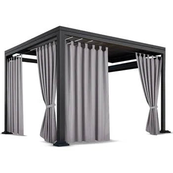 Sprchový závěs Zahradní závěs do altánku na poutkách ZMOS - 05 tmavě šedý Rozměr závěsu: 155x200cm