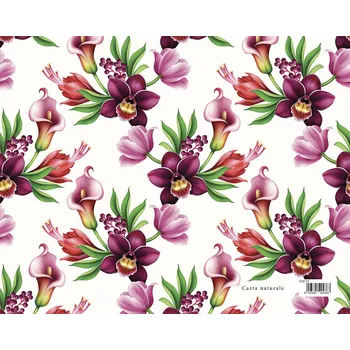 Balící papír Dárkový balicí papír FLORENTIA 70x100 cm - fialové květy