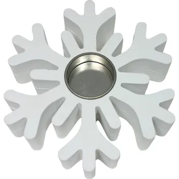 Vánoční svícen Svícen dřevěný vločka 16*2cm 9305125
