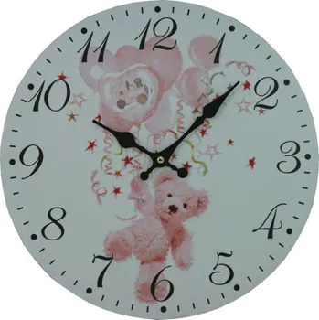 Hodiny Nástěnné hodiny Teddy růžový 1990995