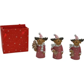 Vánoční dekorace Sobík dárek 5cm 3140004