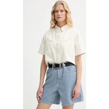 Pánská košile Džínová košile Levi's RINOA CAMP SHIRT 001SL béžová 01X, vel. M