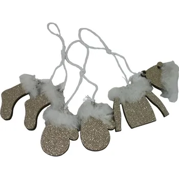 Vánoční dekorace Dekorace závěsný set 3 dílný zlatý 3001199