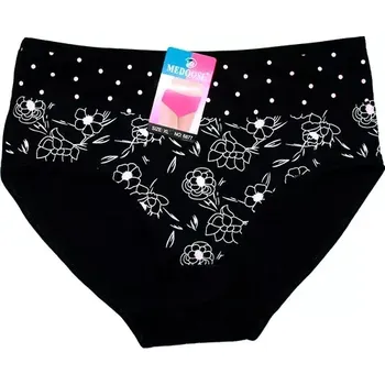 Dámské kalhotky do pasu potiskem 6877 černé 599/287