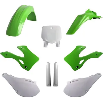 Sada plastů KAWASAKI KX 125/250 '99-'02 (zelená/bílá), POLISPORT