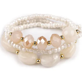 Náramek Pružný náramek sada 3 ks, malé, 1 krémová nejsvět.