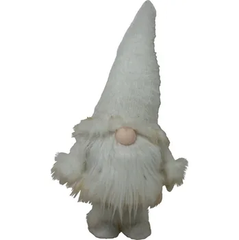 Vánoční dekorace Skřítek stojící bílý houpací 53cm 3000019