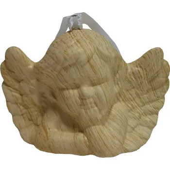 Vánoční dekorace Andělíček keramický motiv dřevo 7*5cm 2009203