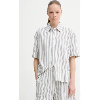 Dámská košile Košile Samsoe Samsoe SAKAJA dámská, bílá barva, regular, s klasickým límcem, F25200036 00X, vel. XS