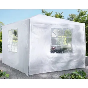Zahradní stavba Garthen 590 Zahradní párty stan - bílý 3 x 3 m + 2 boční stěny