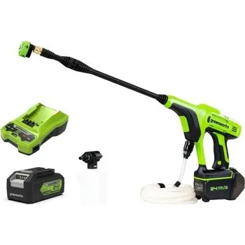Vysokotlaký čistič Nabíječka tlakových myček 24V Greenworks G24PWK4 + sada baterií 4Ah + DOPRAVA ZDARMA