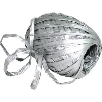 Stuha Papírová stuha vázací 30 m - Raffia stříbrná 7002305