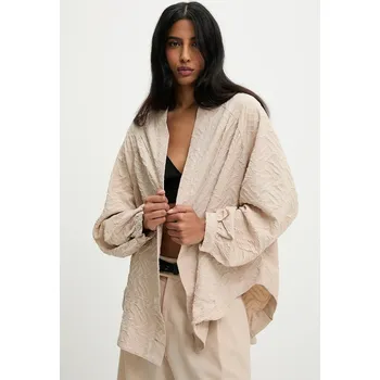 Přehoz na lůžko Přehoz se lnem Answear.LAB béžová barva, bez zapínání 33708..tos 80X, vel. S/M