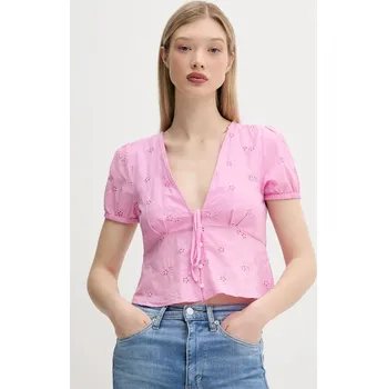 Dámská košile Halenka Tommy Jeans DW0DW21241 růžová 30X, vel. L