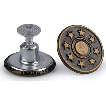 Knoflík Riflový knoflík Jeans velikost 26", malé, 8 staromosaz