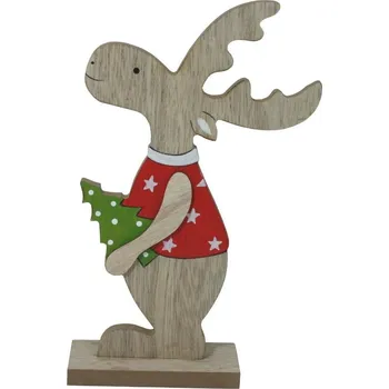 Vánoční dekorace Dekorace dřevěná los se stromečkem 20cm 2009309