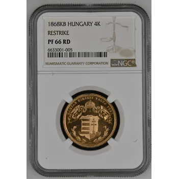 Artex 4 krejcar 1868 / 1966 KB NGC MS66 RD 13.3 g